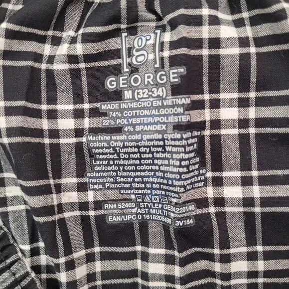 George Men's Woven Paid Boxer Shorts Tag Free Size Medium (32-34) 3-in Pack New - Picture 8 of 12